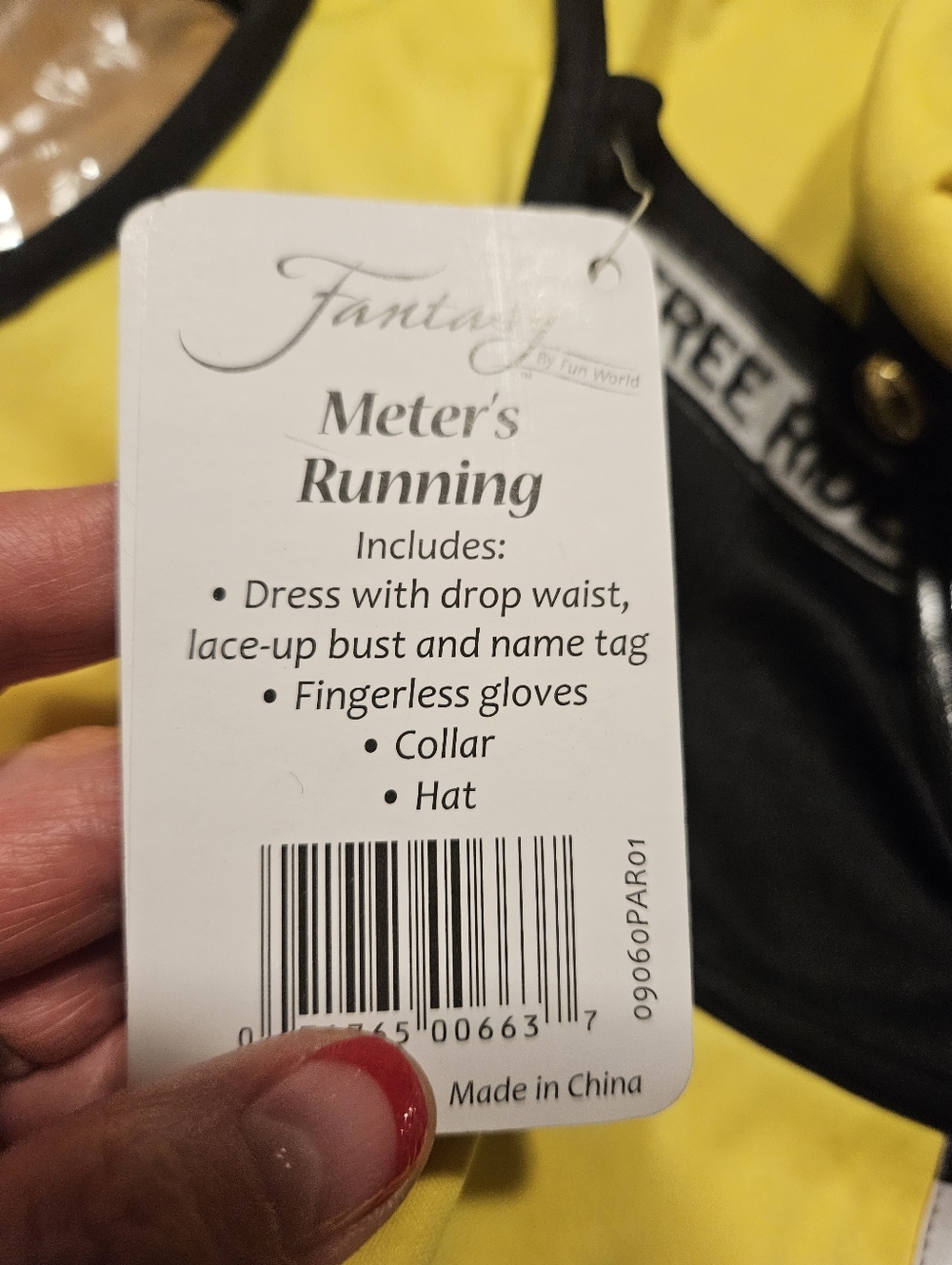 Med/ Lrg Yellow Taxi Costume Dress with Black Accents - Picture 3 of 3
